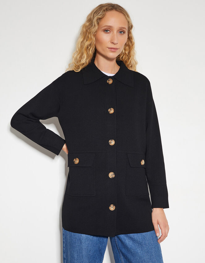 Nina Knit Utility Jacket, Black (BLACK), large
