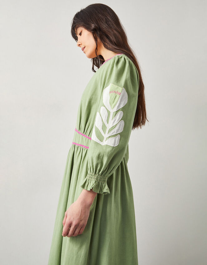 East Valeria Appliqu&eacute; Midi Dress, Green (GREEN), large