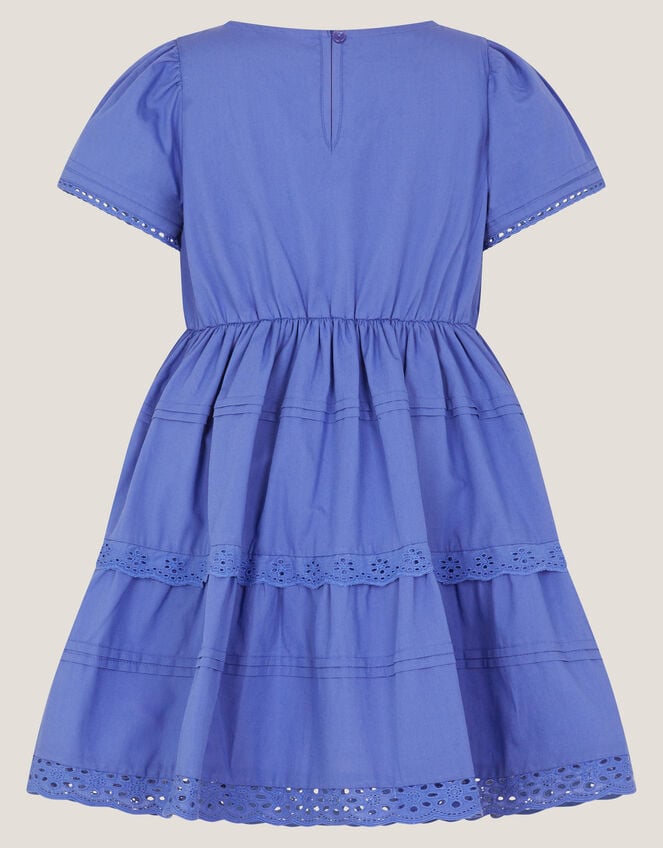 Broderie Tiered Dress, Blue (BLUE), large