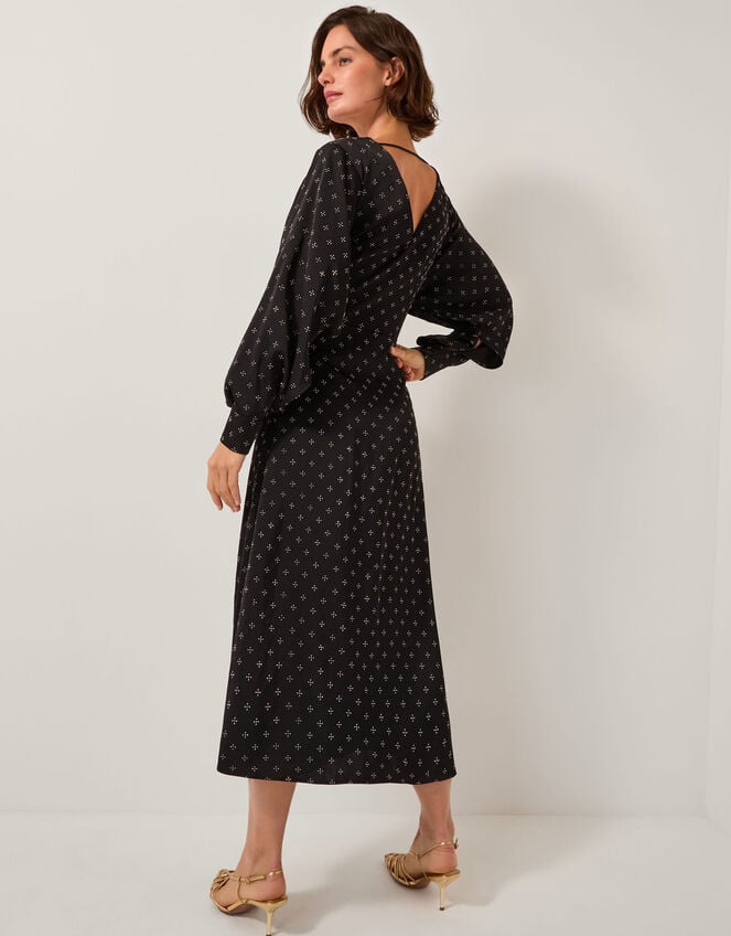 Margo Hotfix Midi Tea Dress, Black (BLACK), large