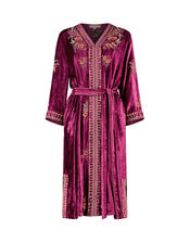 East Kora Embroidered Velvet Dress, Purple (PURPLE), large