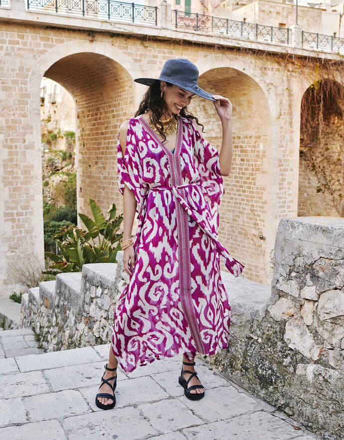Matcha Ikat Long Kaftan