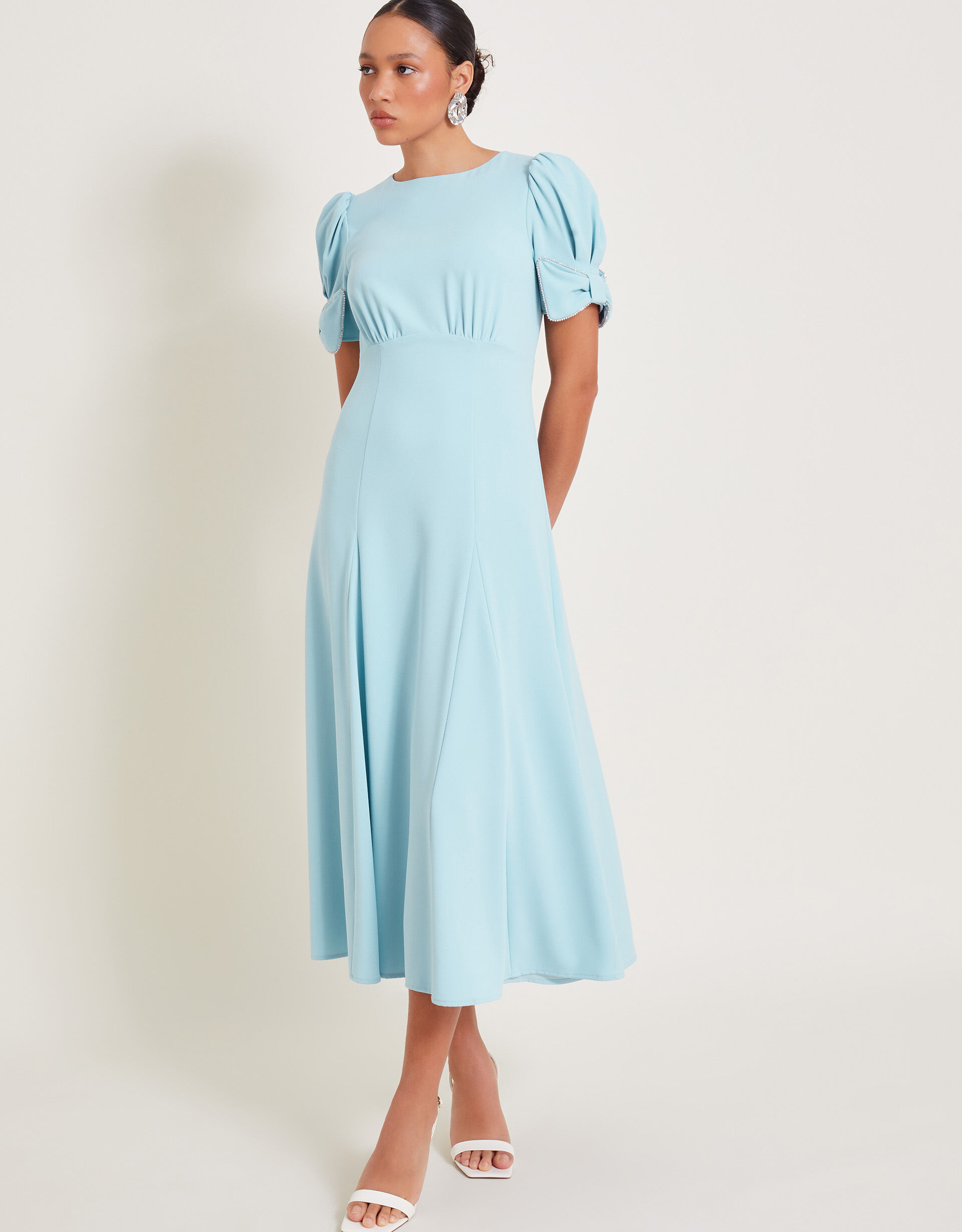 Monsoon blue midi dress shop