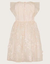 Penny Iridescent 3D Floral Dress, Pink (PALE PINK), large