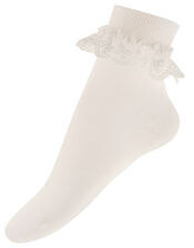 Olivia Bow Lace Sock, Ivory (IVORY), large