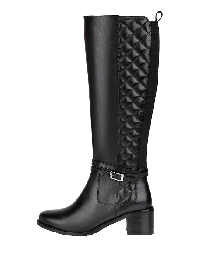 Leather Riding Boots, Black (BLACK), large