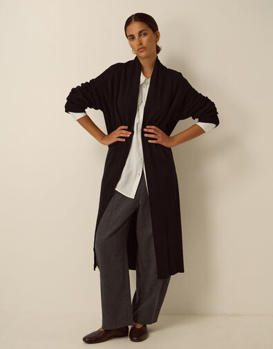 Sadie Knit Longline Cardigan, Black (BLACK), large