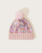 Sequin Beanie Hat, Multi (MULTI), large