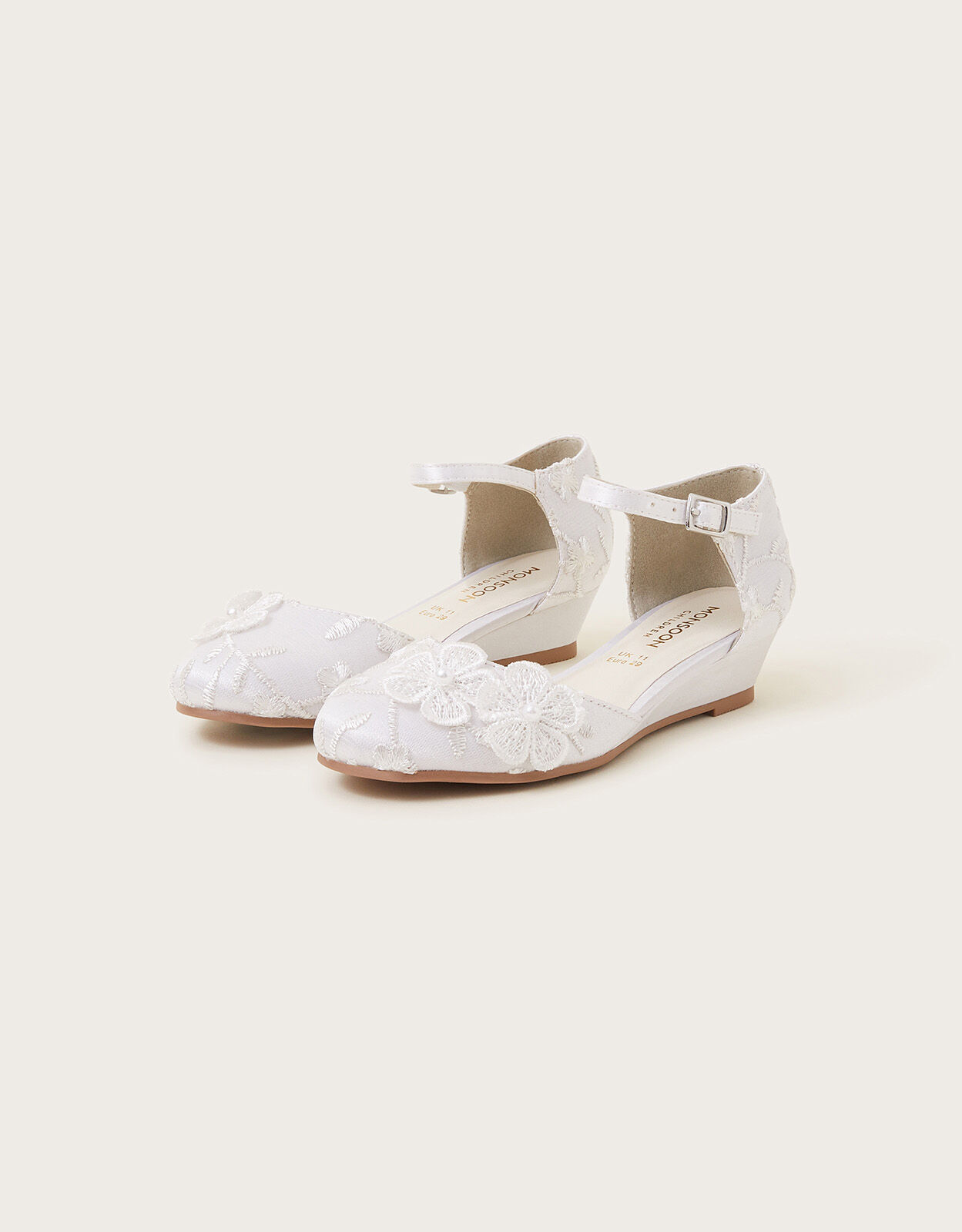 Ivory flower best sale girl shoes uk