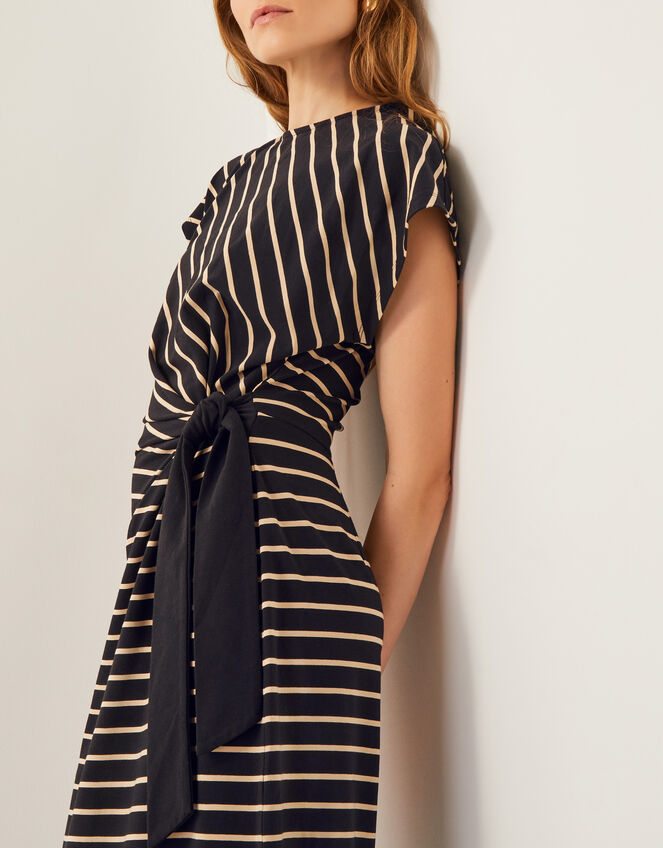 Sanya Stripe Jersey Maxi Dress, Black (BLACK), large