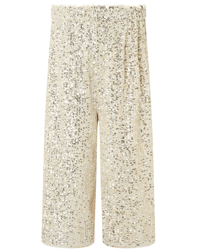 Sequin Top and Culottes Set, Natural (CHAMPAGNE), large