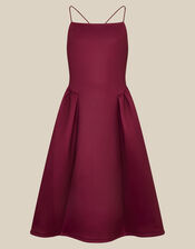 Molly Drop Waist Prom Dress, Red (BURGUNDY), large