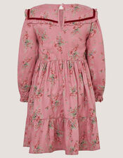 Ditsy Floral Square Collar Dress, Pink (PINK), large