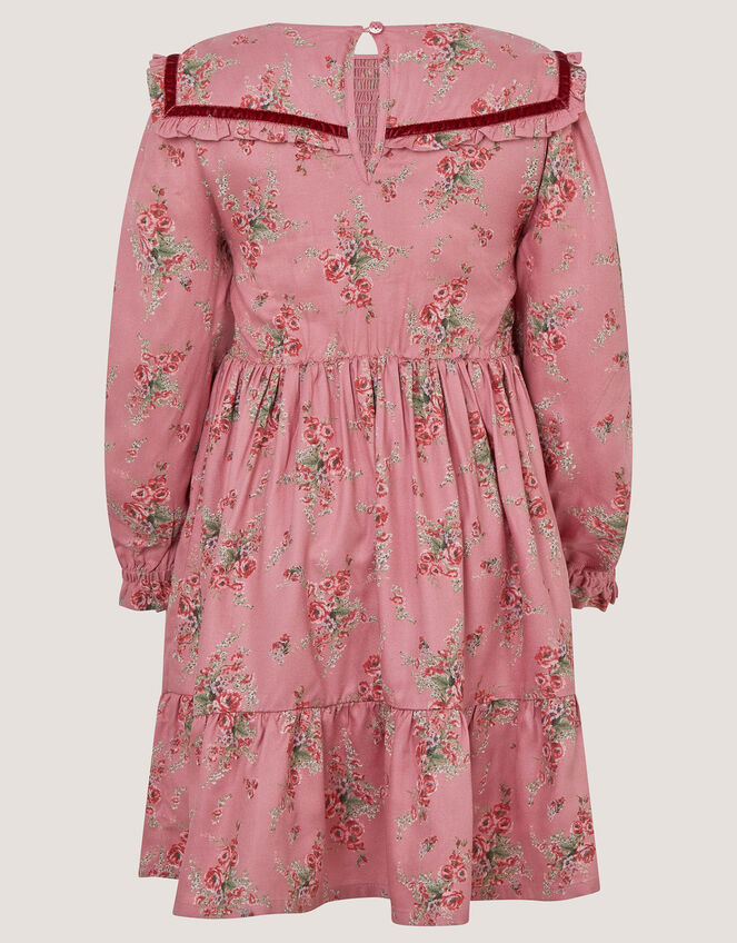 Ditsy Floral Square Collar Dress, Pink (PINK), large