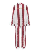 Anna + Nina Merry Hangover Stripe Long Pyjamas Set, Red (RED), large