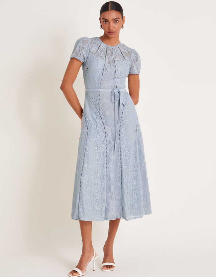 Light Grey Strappy Knit Midi Dress - Graciella