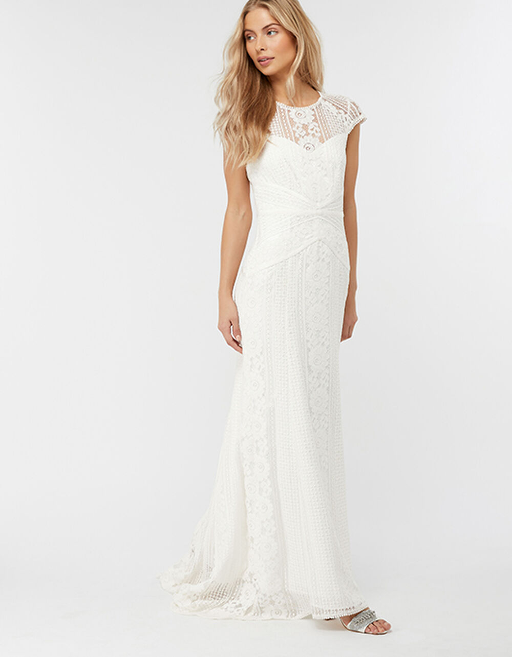 Wedding The Bride | Meghan Geo Lace Maxi Wedding Dress Ivory - VS29113