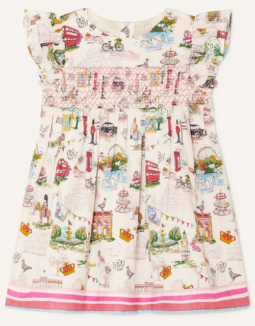 Baby Jubilee Stripe Hem Dress, Cream (CREAM), large