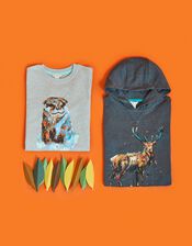 Deer Hoodie WWF-UK Collaboration, Grey (CHARCOAL), large