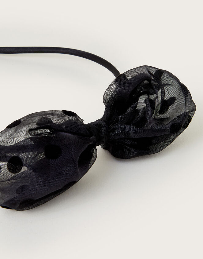 Polka Dot Puff Bow Headband, , large