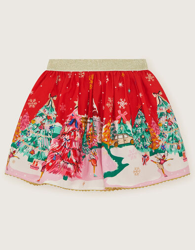 Christmas Scene Skirt, Red (RED), large