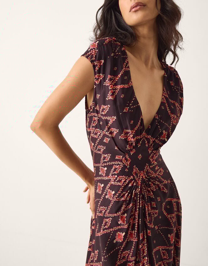 La Galeria Elefante Diamond Ruched Maxi Dress, Multi (MULTI), large