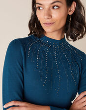 Hotfix Gem Yoke Jumper with LENZING™ ECOVERO™, Teal (TEAL), large
