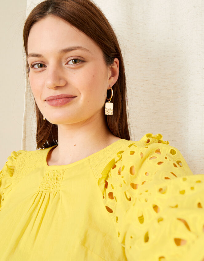 Schiffli Top, Yellow (YELLOW), large