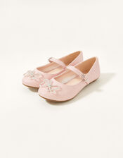 Diamante Ballerina Flats, Pink (PINK), large