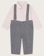 Newborn Billy Braces and Trousers Set, Grey (GREY), large