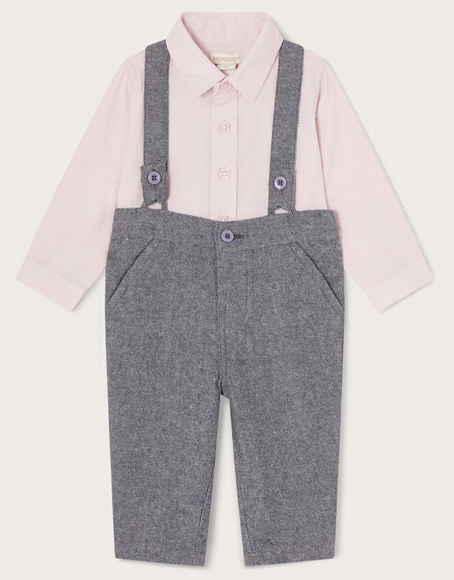 Newborn Billy Braces and Trousers Set, Grey (GREY), large