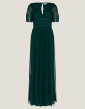 Emily Short Sleeve Tulle Bridesmaid Dress, Green (DARK GREEN), large