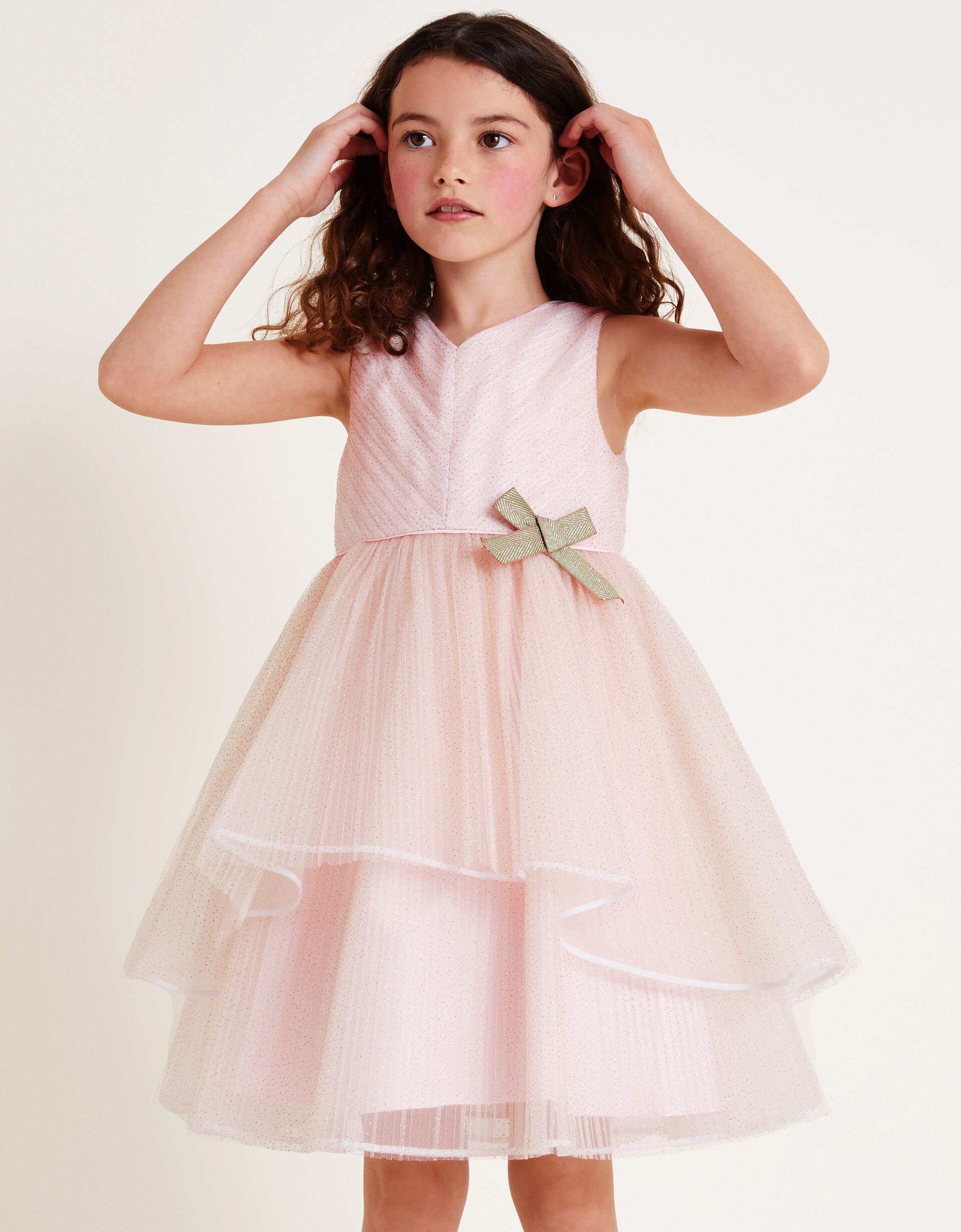 Beau Roses Glitter Dress Pink