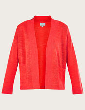 Pocket Cardigan in Linen Blend, Orange (CORAL), large
