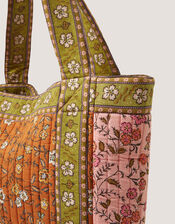 Ines Floral Patchwork Quilted Tote Bag, , large