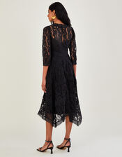 Ellen Lace Hanky Hem Dress, Black (BLACK), large