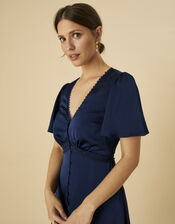 Ivy Satin Lace Maxi Dress, Blue (NAVY), large
