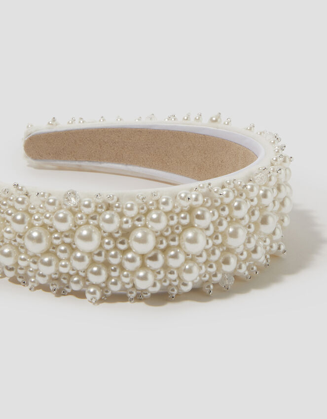 Thick Pearl Beaded Headband, , large