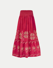 East Diya Embroidered Maxi Skirt, Pink (PINK), large