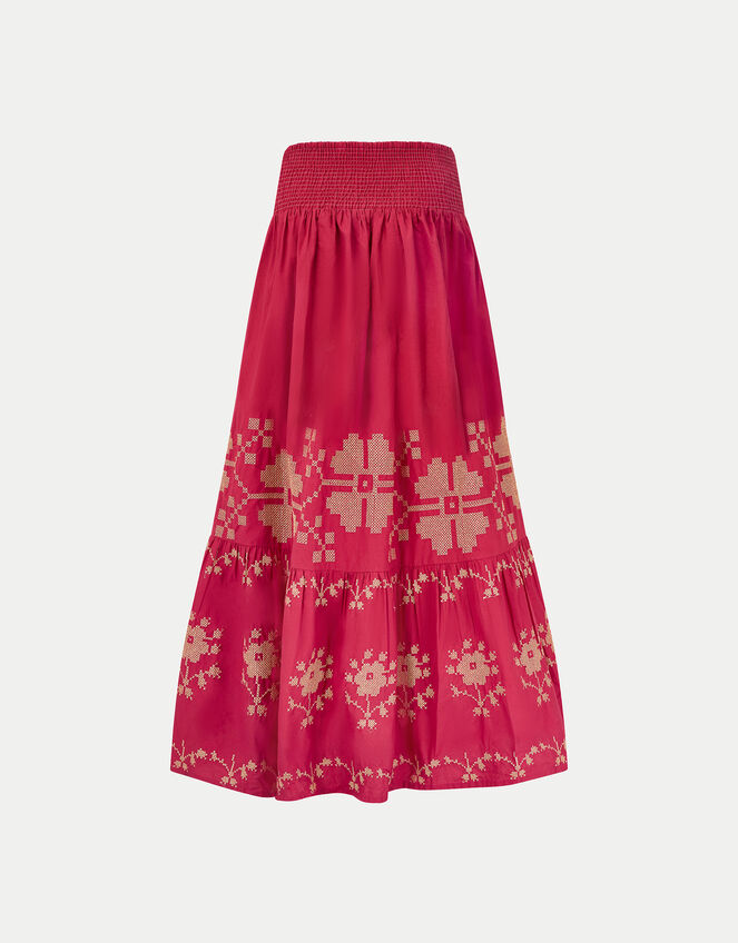 East Diya Embroidered Maxi Skirt, Pink (PINK), large