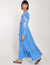 East Embroidered Long Sleeve Dress, Blue (BLUE), large