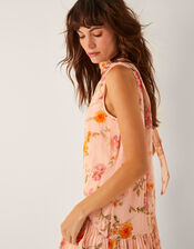 Cassia Floral Print Midi Dress, Nude (NUDE), large