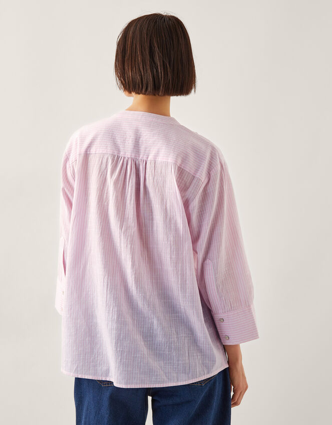 Laura Ruffle Stripe Shirt, Pink (PINK), large