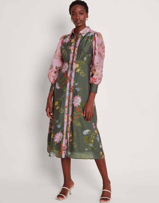 Jaquetta Shirt Dress, Green (OLIVE), large
