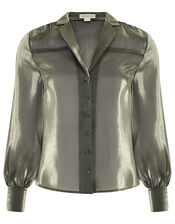 Blair Shimmer Sheer Blouse, Gold (GOLD), large