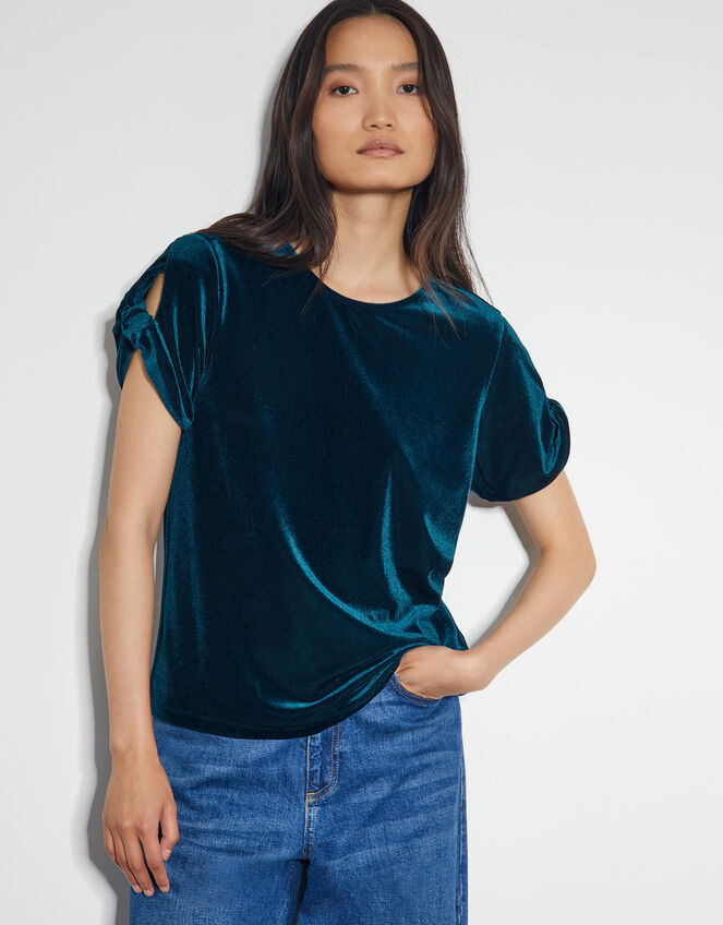 Viv Velvet T-Shirt , Teal (TEAL), large