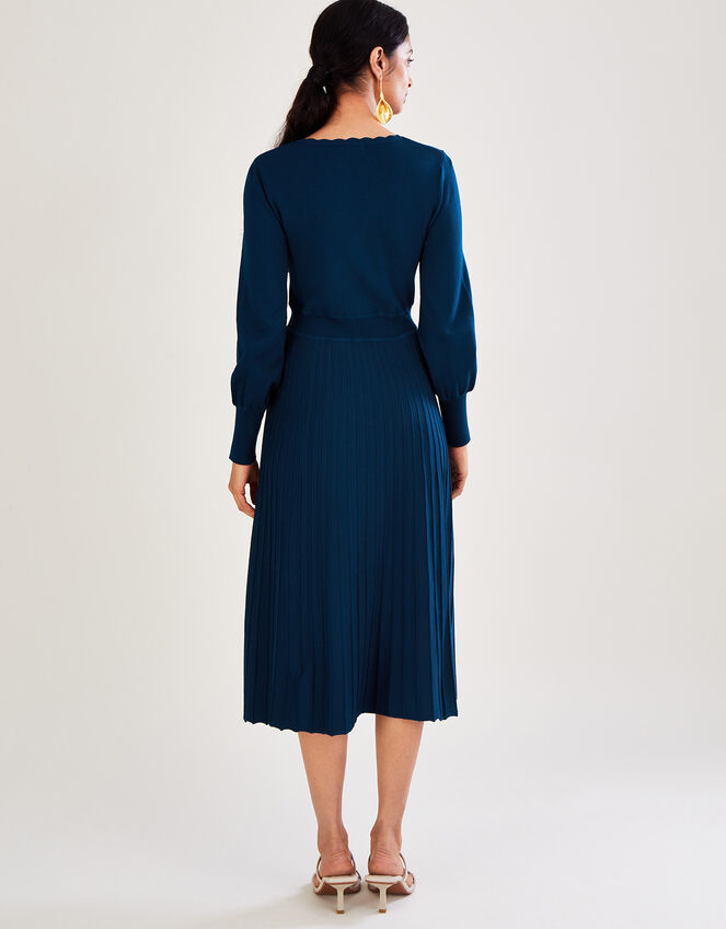 V Neck Midi Dress in LENZING™ ECOVERO™ , PEACOCK, large