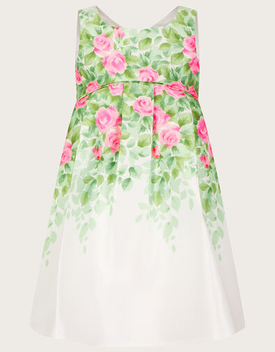 Baby Botanical Print Rose Duchess Dress, Ivory (IVORY), large