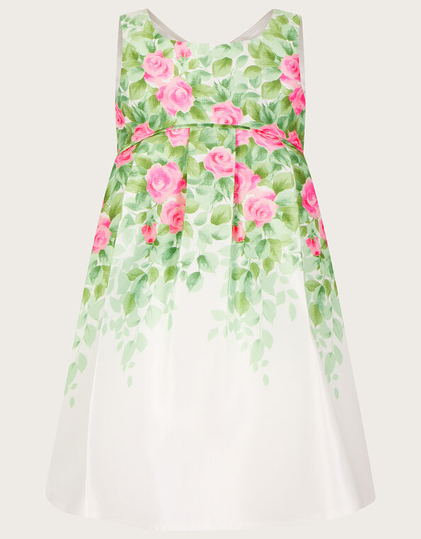 Baby Botanical Print Rose Duchess Dress, Ivory (IVORY), large