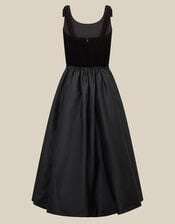 Ohio A-Line Velvet Prom Dress, Black (BLACK), large